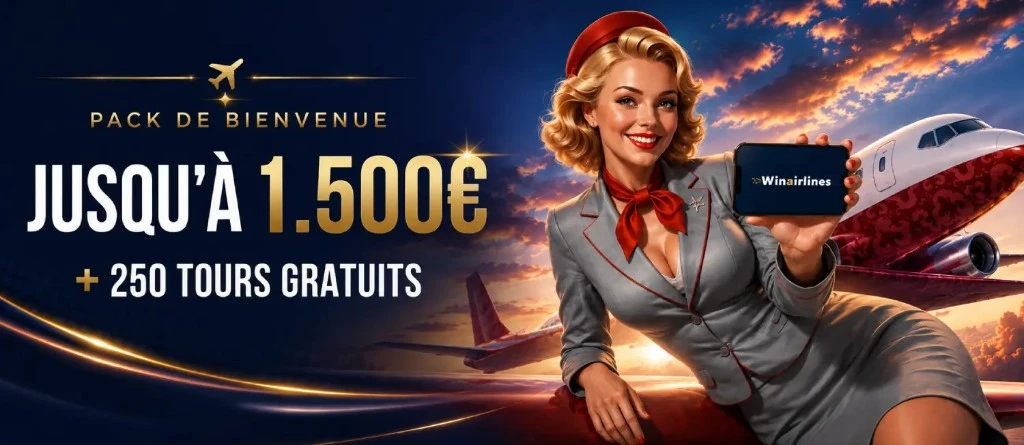 WinAirlines Casino App : 1 500 € + 250 tours gratuits